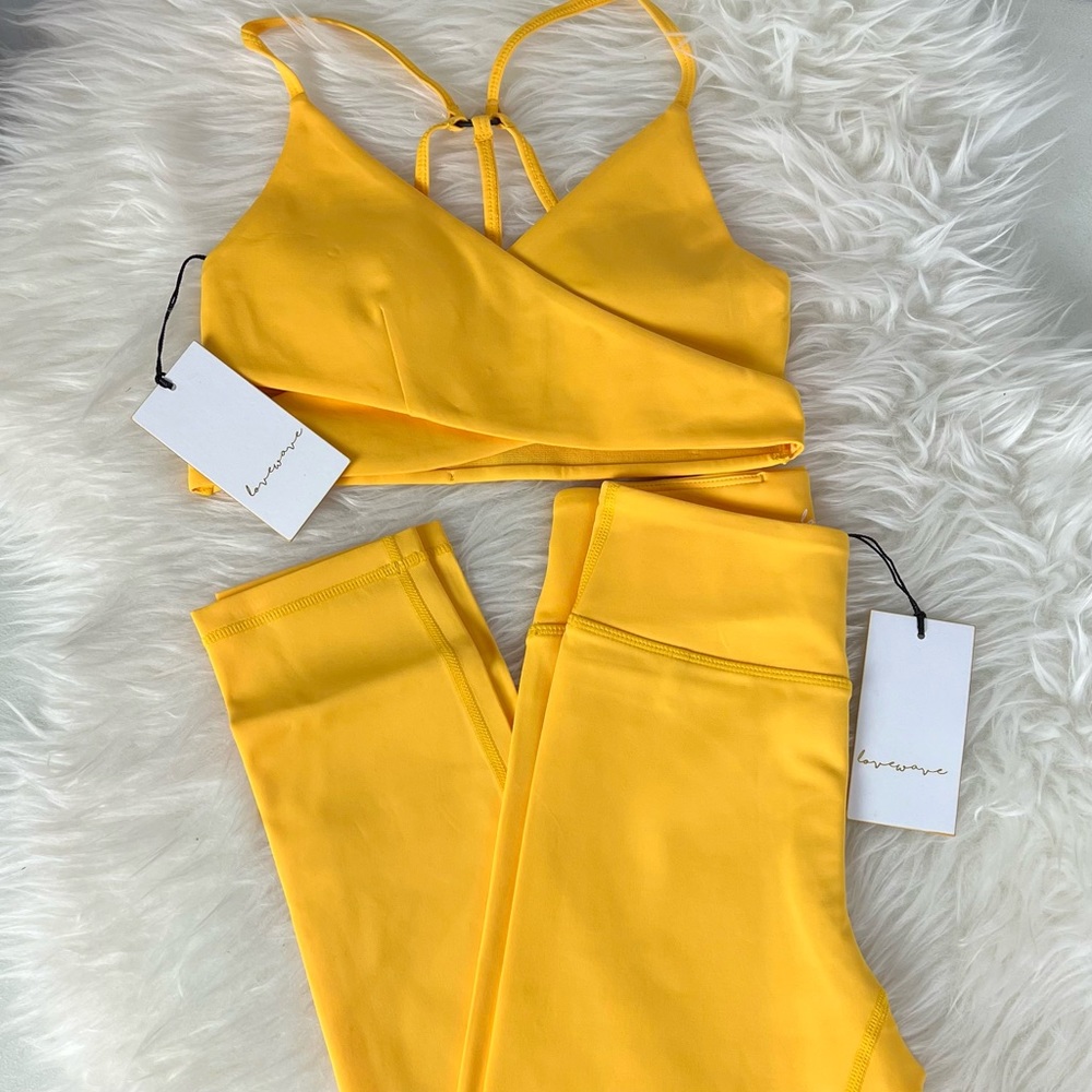 New Love Wave Activewear Set Yellow Size XXSmall